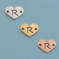 26 Heart Letter Two Holes Charms