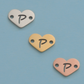 26 Heart Letter Two Holes Charms