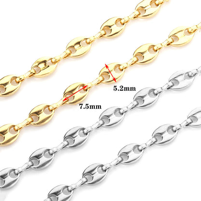 C1230 Coffee bean chain-Vacuum Plating Waterproof Stainless steel chain