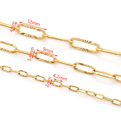C1598 2mm Sparkle Paper clip Chain