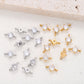 4mm Two Hole Stainless steel Zircon Charms