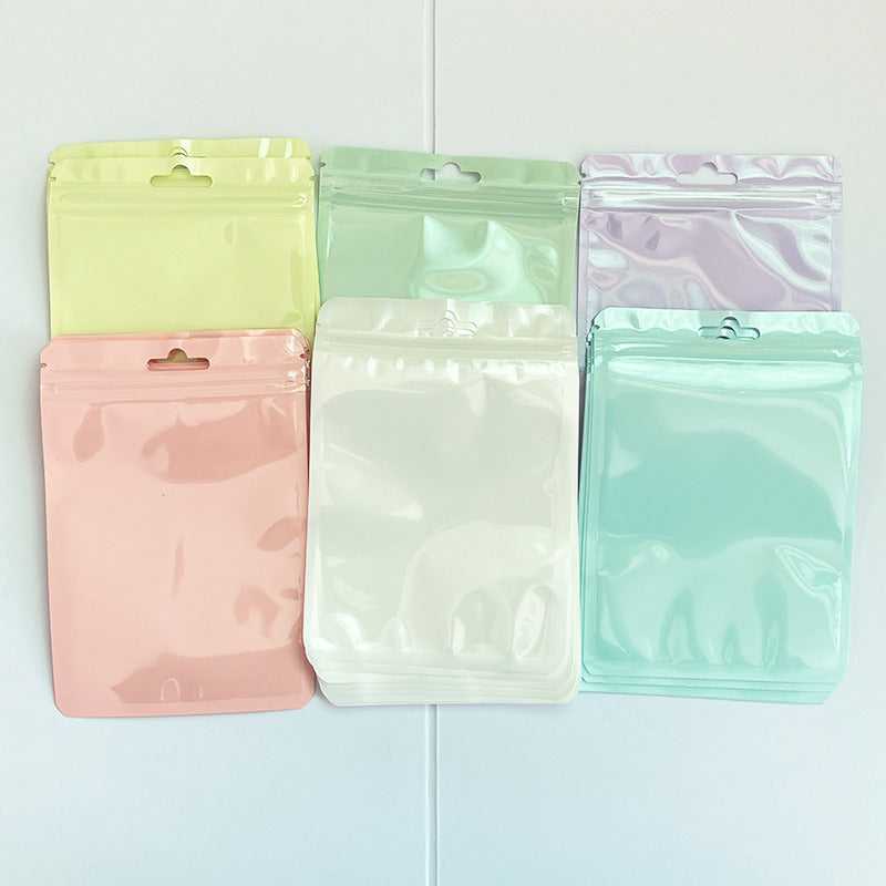 50pcs/pack Macaron color PET recyclable ziplock bag