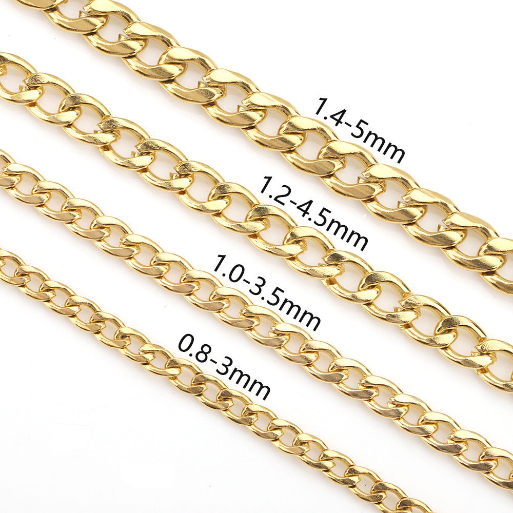 C1183 1:1 cuban chain-Vacuum Plating Waterproof Stainless steel chain