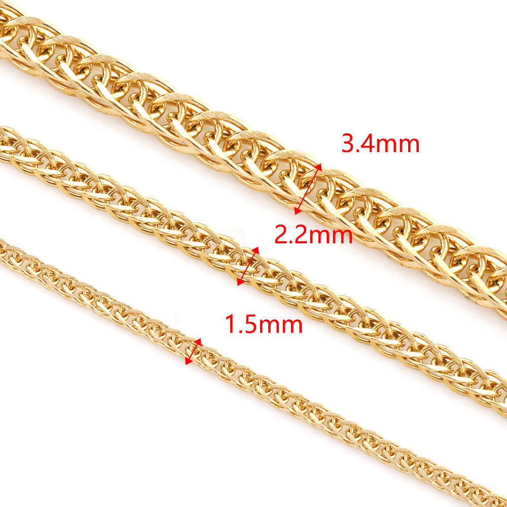 C1474 Foxtail /Chopin  chain-Vacuum Plating Waterproof Stainless steel chain