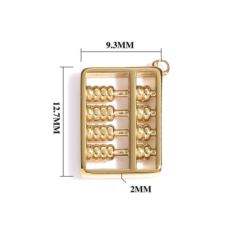 Stainless steel abacus charm