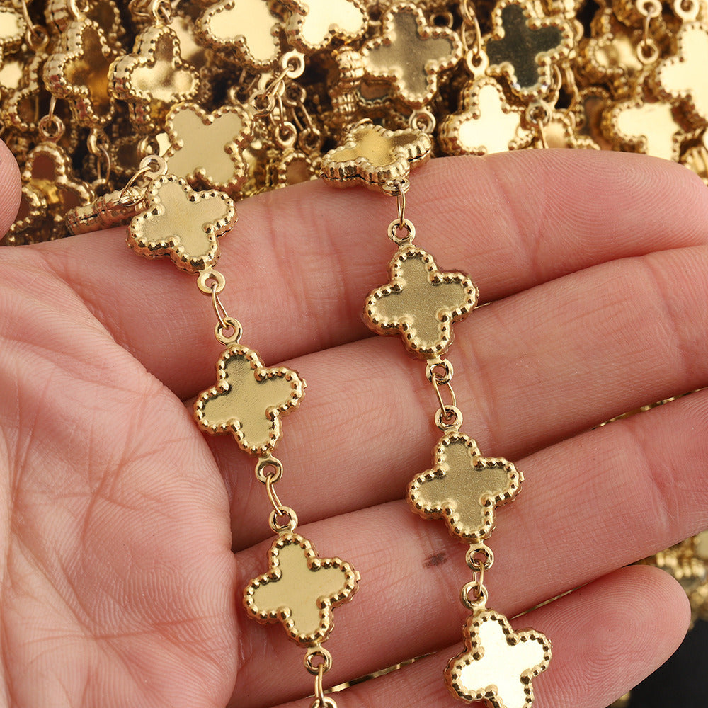 C1704 Stainless steel four leaf clover chain
