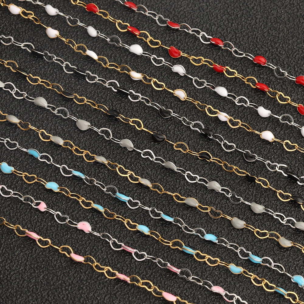 C1807 2mm Enamel Heart Chain