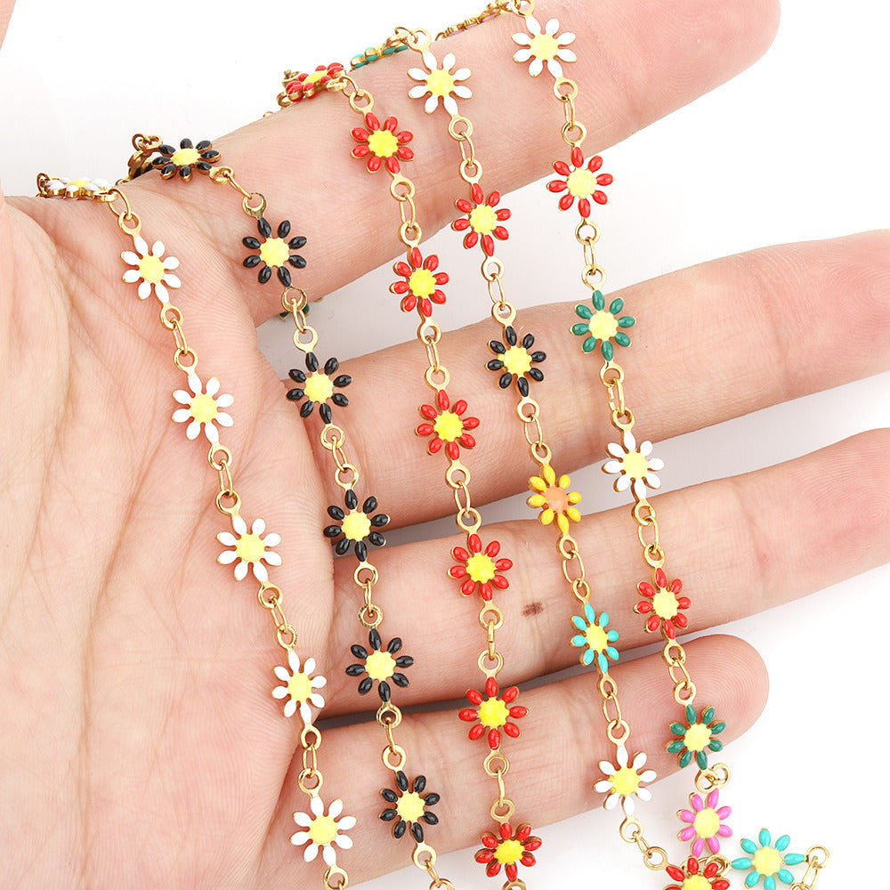 C1388 Enamel daisy chain-Vacuum Plating Waterproof Stainless steel chain