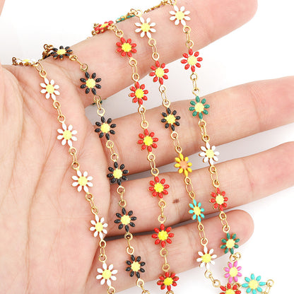 C1388 Enamel daisy chain-Vacuum Plating Waterproof Stainless steel chain