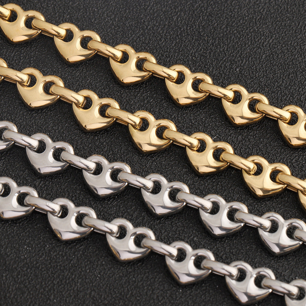 C1727 Chunky Heart Stainless Steel Chain