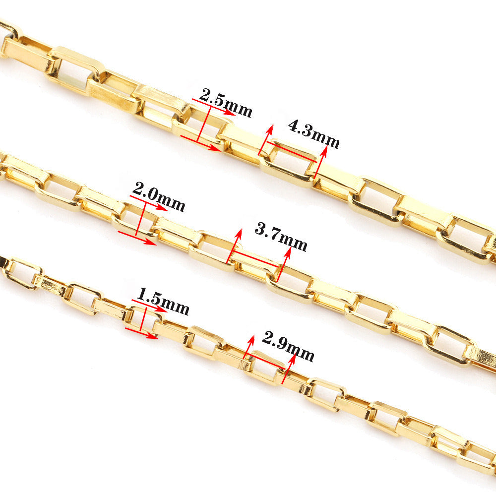 C1243 long box cross chain-Vacuum Plating Waterproof Stainless steel chain