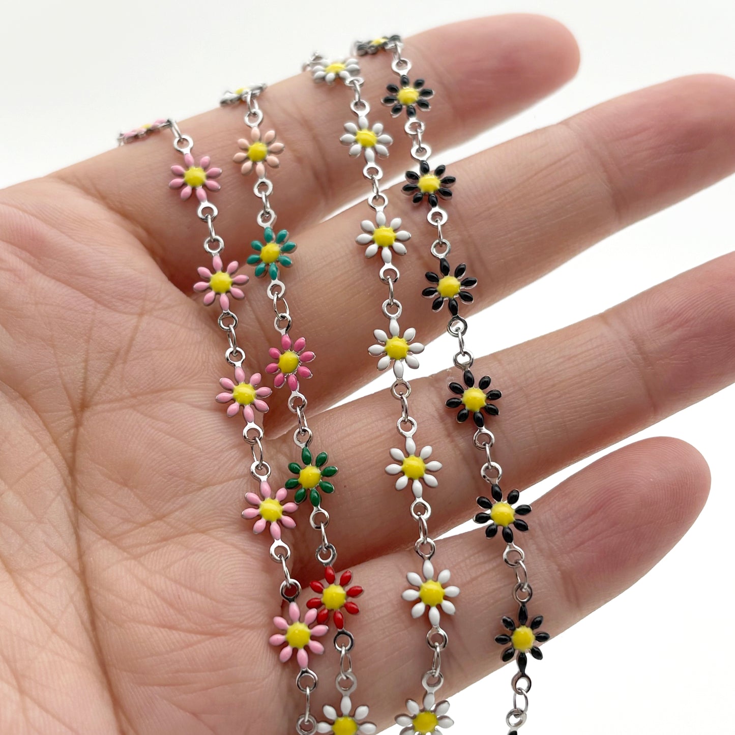 C1388 Enamel daisy chain-Vacuum Plating Waterproof Stainless steel chain
