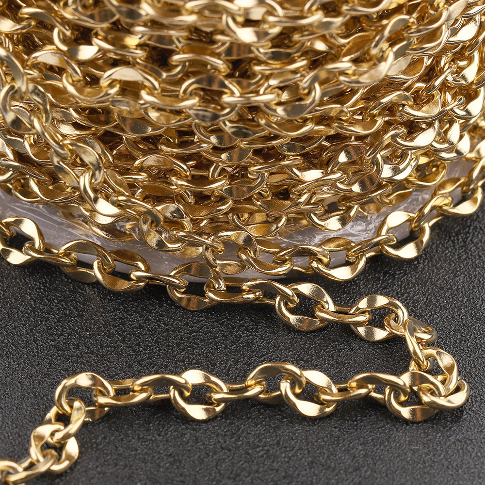 C1218 7mm lip chain-Vacuum Plating Waterproof Stainless steel chain