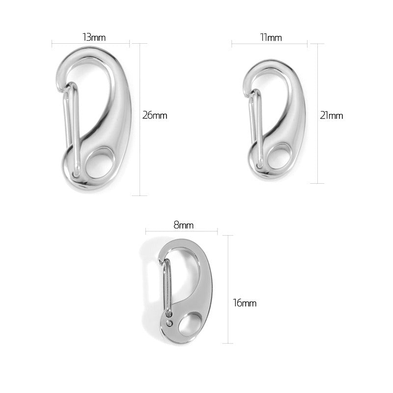 Stainless steel egg-shaped spring clasp