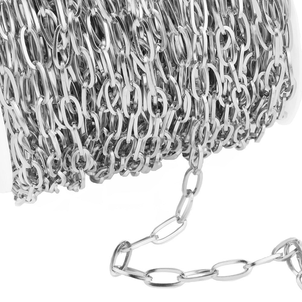 C1197 5/6mm paper clip cross chain-Vacuum Plating Waterproof Stainless steel chain