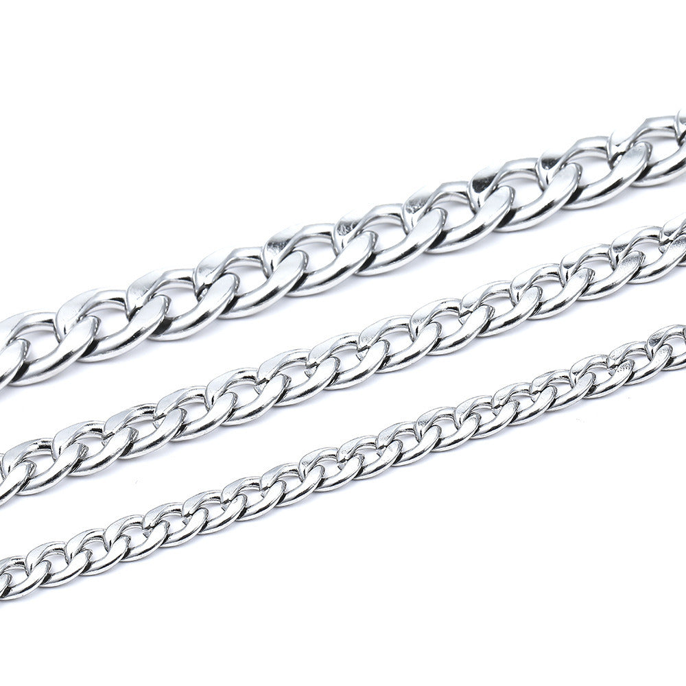 C1183 1:1 cuban chain-Vacuum Plating Waterproof Stainless steel chain