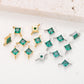 4mm Two Hole Stainless steel Zircon Charms