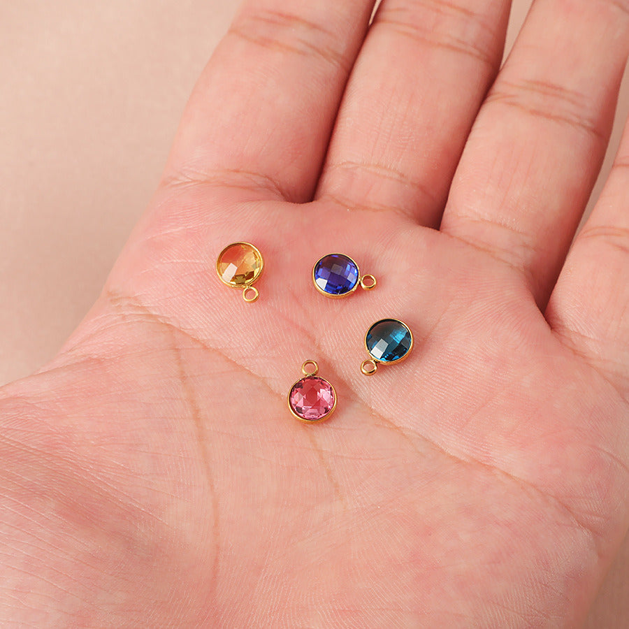 7mm/9mm Glass Birthstone charm