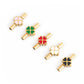 3mm Enamel Four Leaf Clover Clasp for Cord Bracelet