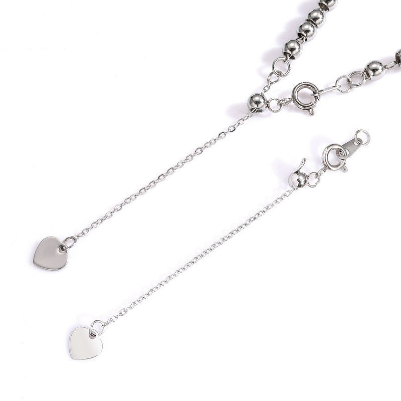 Spring Clasp with adjustable spacer bead extension chain for necklace