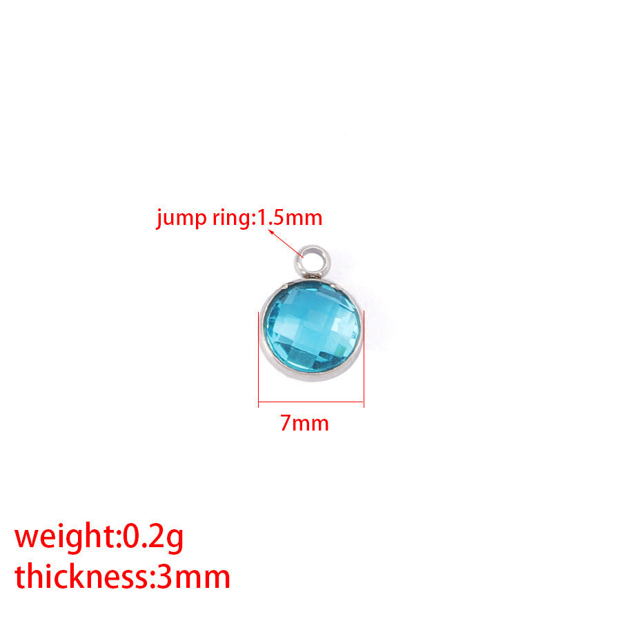 7mm/9mm Glass Birthstone charm