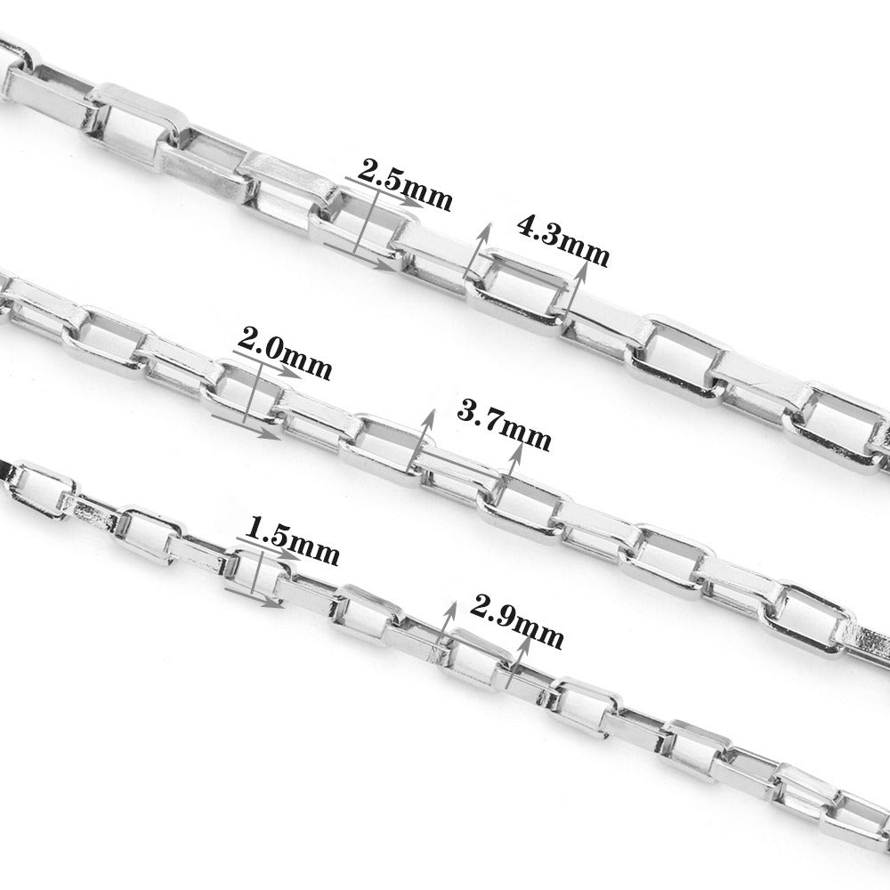 C1243 long box cross chain-Vacuum Plating Waterproof Stainless steel chain