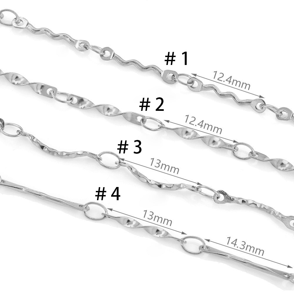 C1491 Four style stick chain-Vacuum Plating Waterproof Stainless steel chain