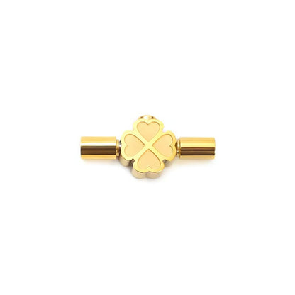 3mm Enamel Four Leaf Clover Clasp for Cord Bracelet