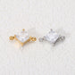 4mm Two Hole Stainless steel Zircon Charms
