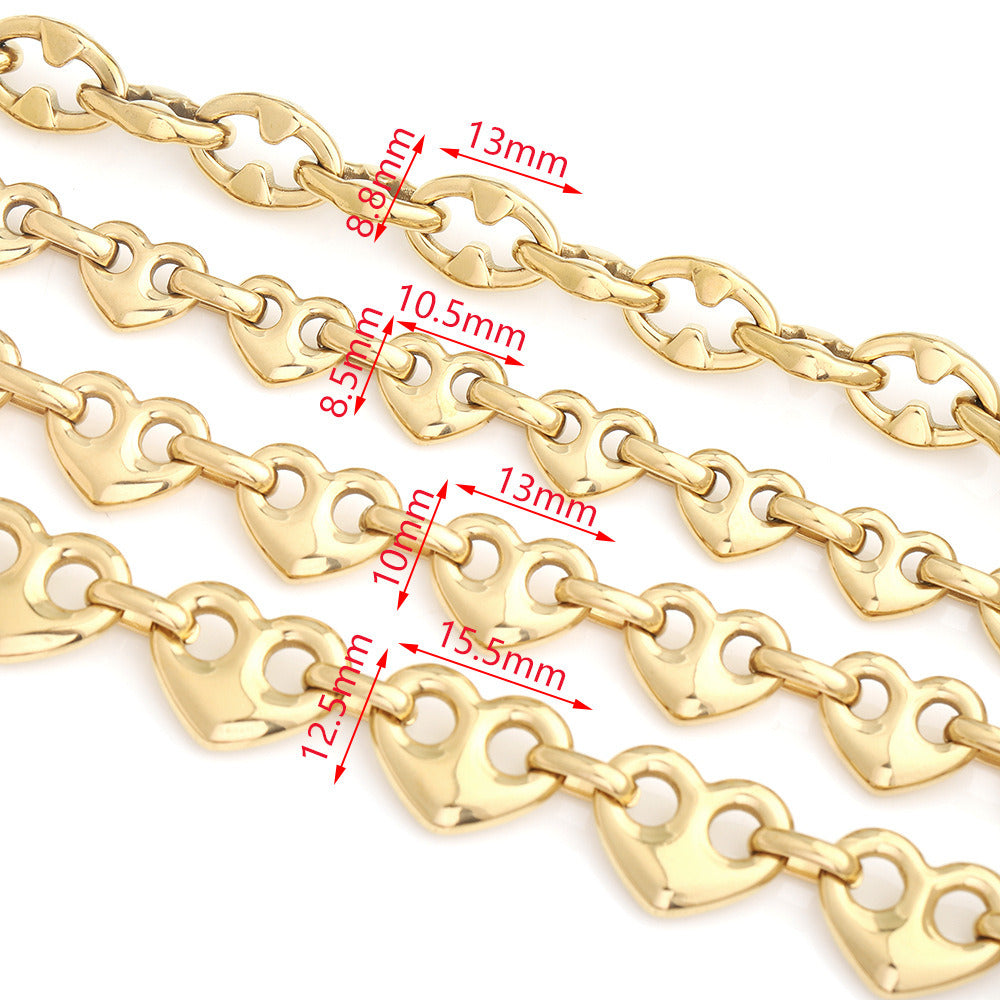 C1727 Chunky Heart Stainless Steel Chain