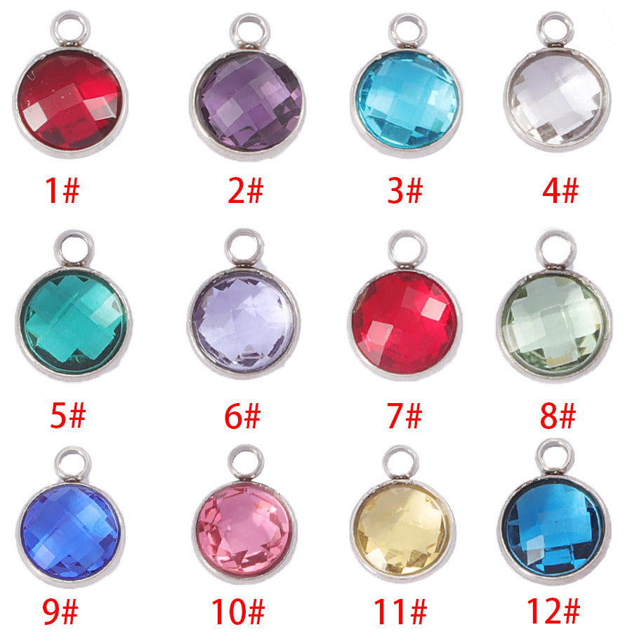 7mm/9mm Glass Birthstone charm