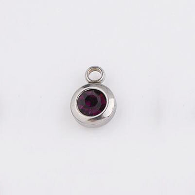 Birthstone small bead with hoop