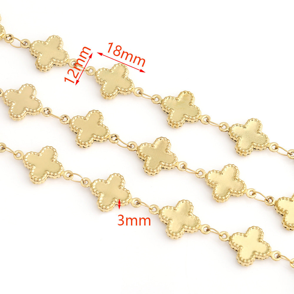 C1704 Stainless steel four leaf clover chain