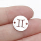 Round 12 Zodiac Signs Two Holes Charms