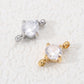 4mm Two Hole Stainless steel Zircon Charms