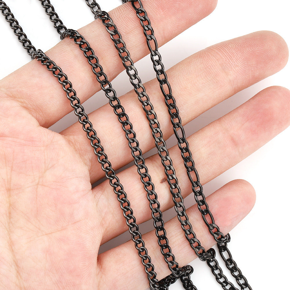 C1287 Four style black chain-Vacuum Plating Waterproof Stainless steel chain