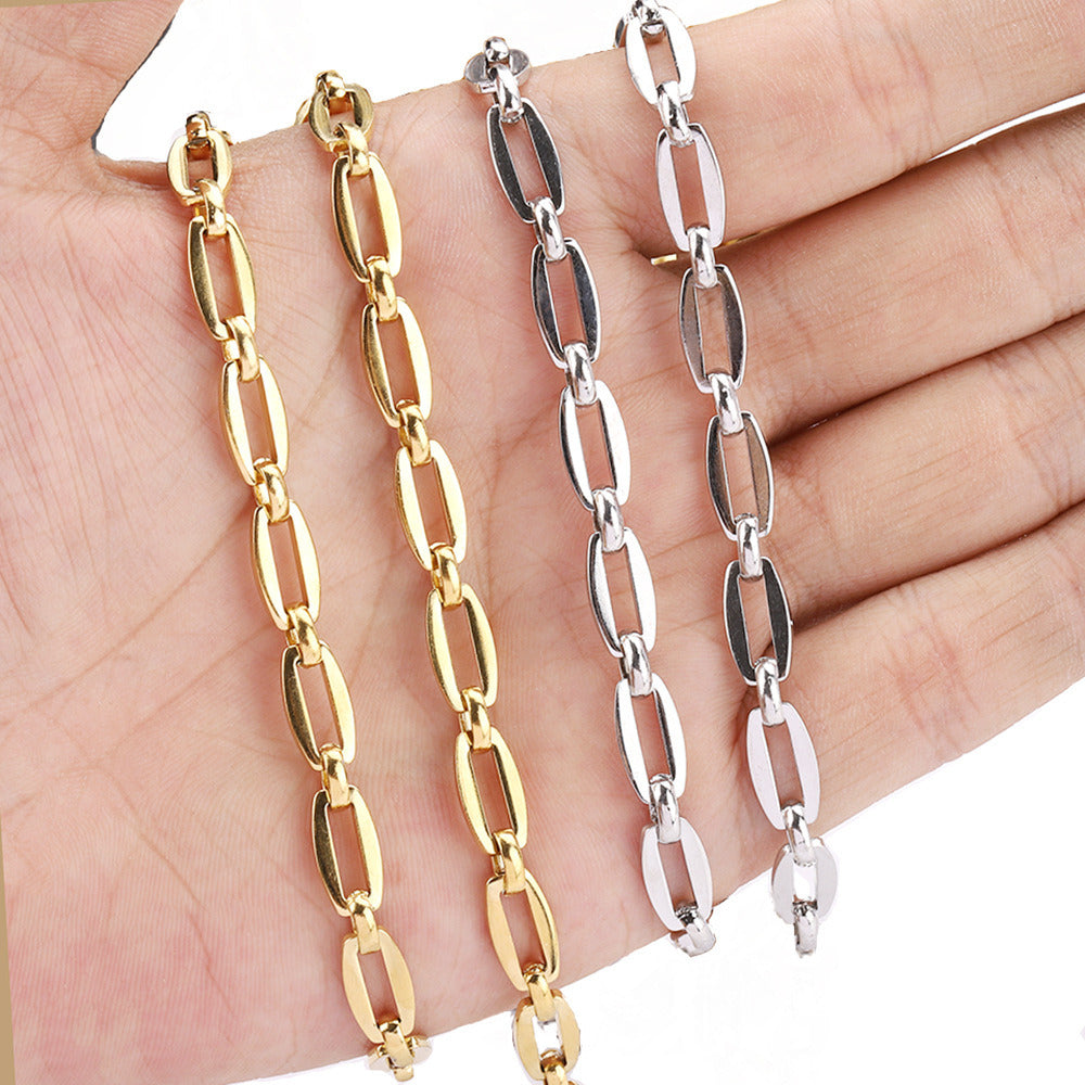 C1235 Square hole chain-Vacuum Plating Waterproof Stainless steel chai ...