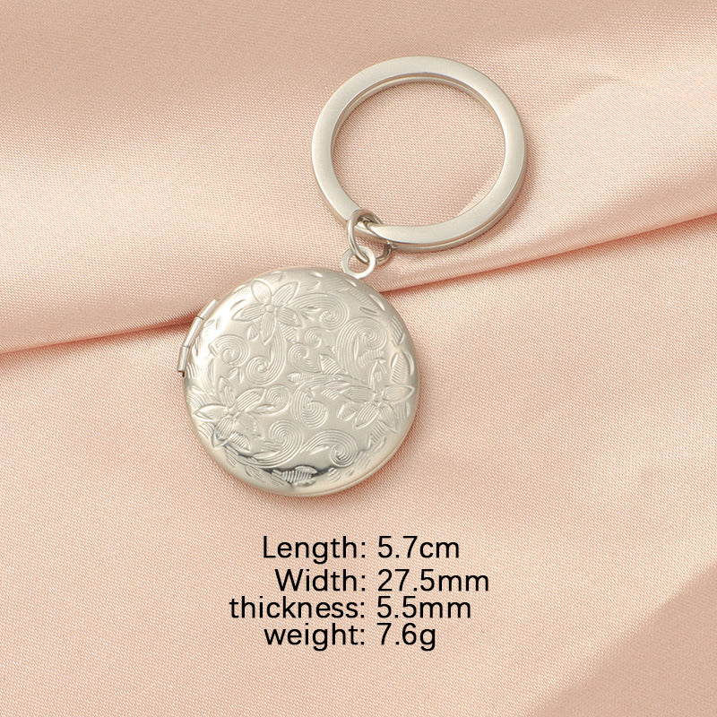 Floral  round pattern key ring