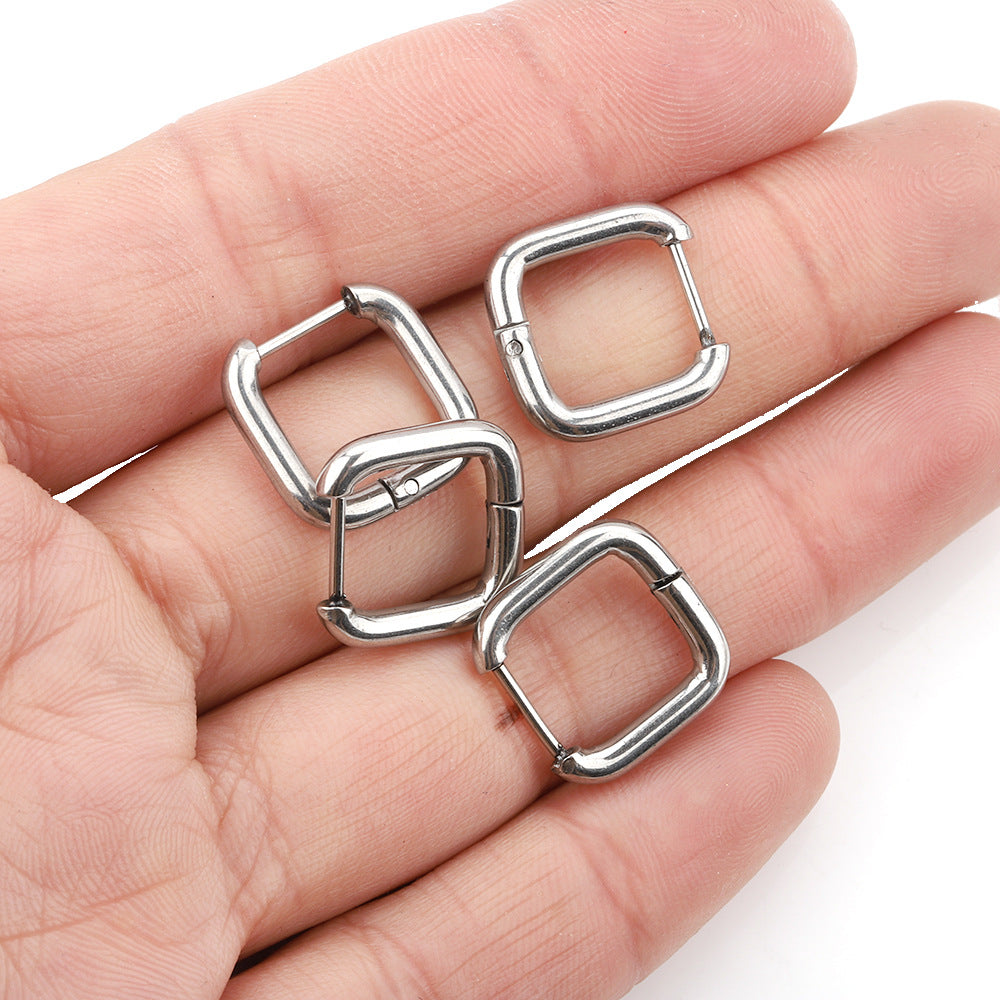 Geometric Hoop Earrings in Stainless steel