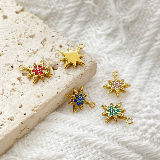 5 Pcs/Pack Zircon Beads Charms