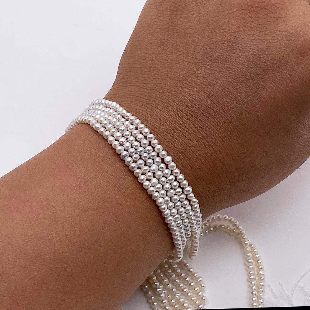 3mm Round Natural Pearls