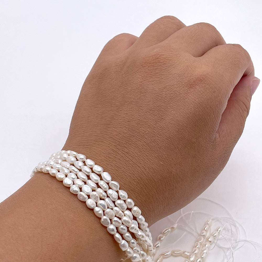 3-4mm Oval Natural pearl