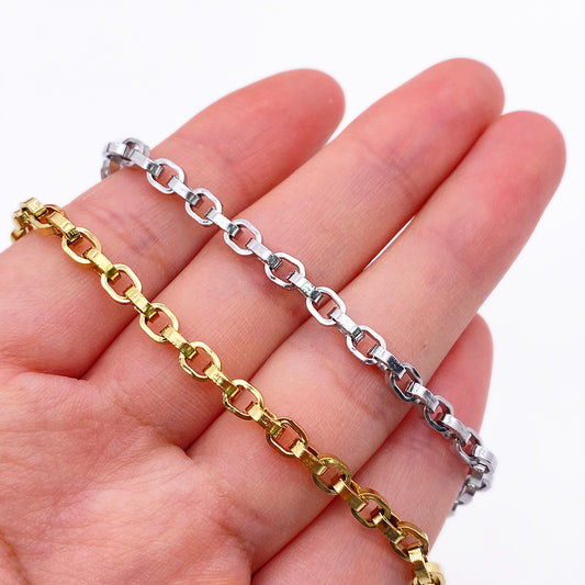 C8321 Oval link Chain-Vacuum Plating Waterproof Stainless steel chain