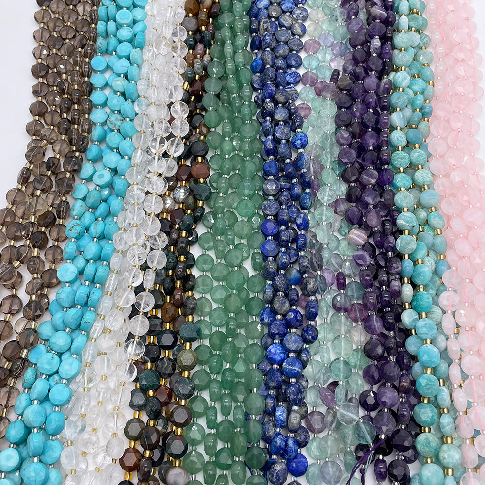 10mm Flat round faceted stones