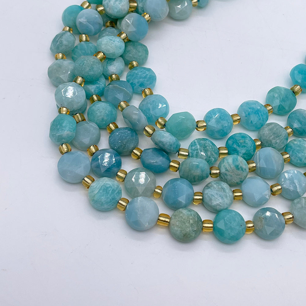 10mm Flat round faceted stones