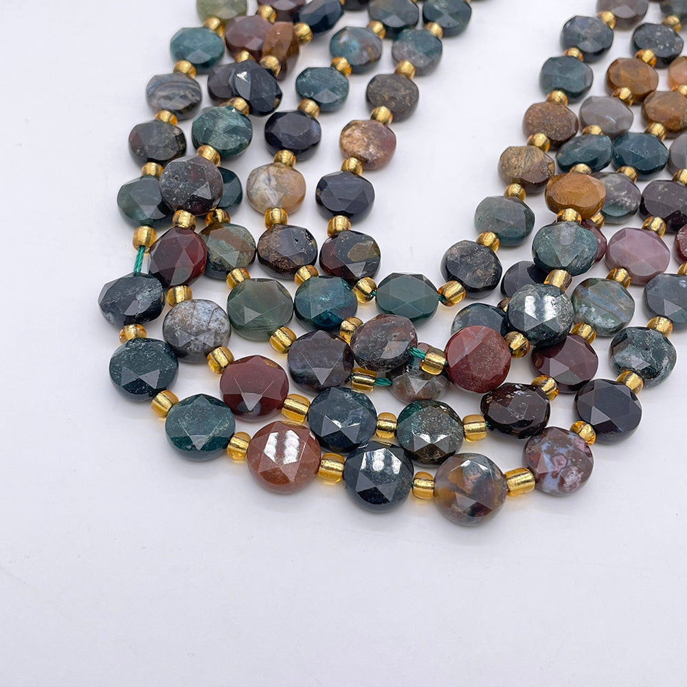 10mm Flat round faceted stones