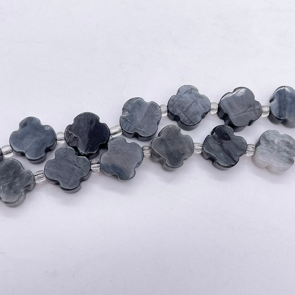 11mm Four Leaf Clover Natural Stone beads
