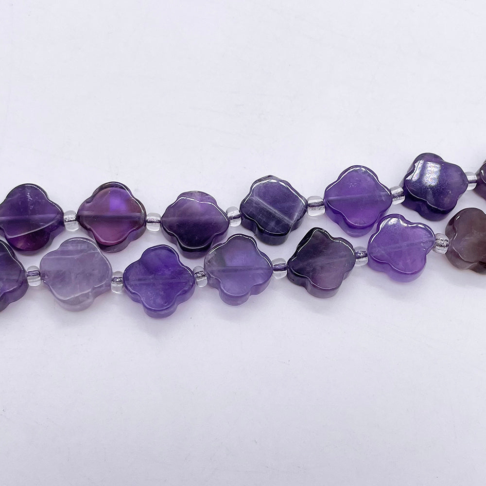 11mm Four Leaf Clover Natural Stone beads