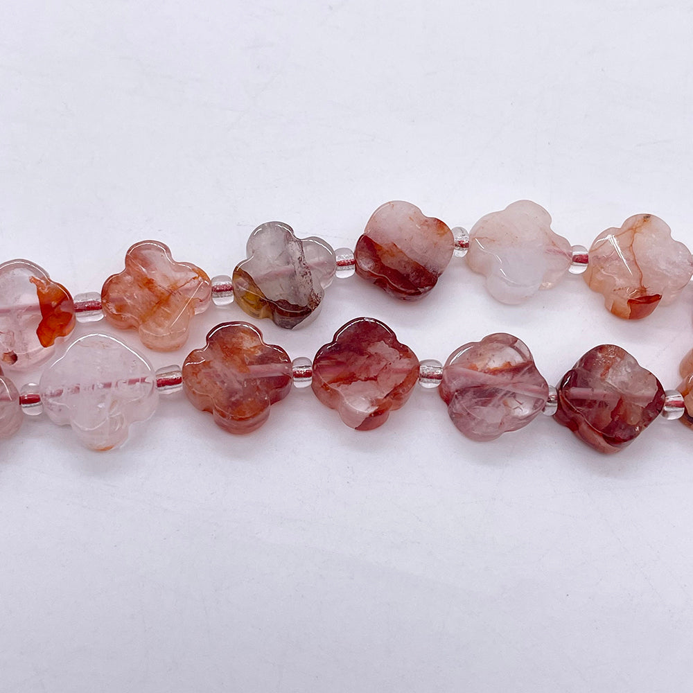11mm Four Leaf Clover Natural Stone beads