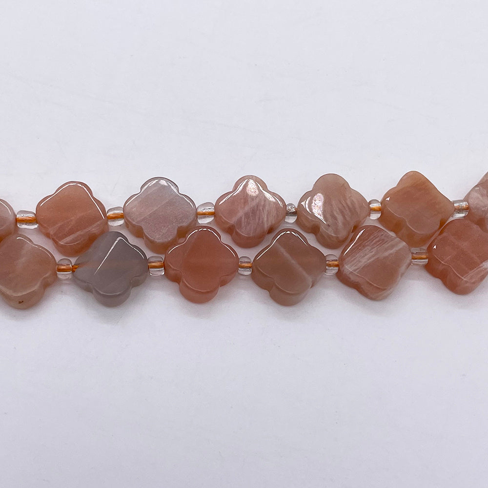 11mm Four Leaf Clover Natural Stone beads